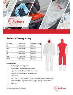 Audurra Einweganzug