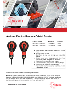 Audurra Random Orbital Sander